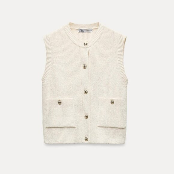 ZARA SMOOTH KNIT VEST TOP - Picture 2 of 5